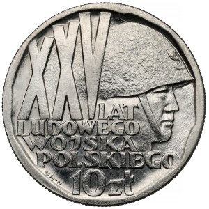 Sample NIKIEL 10 zlotych 1968 XXV years of LWP