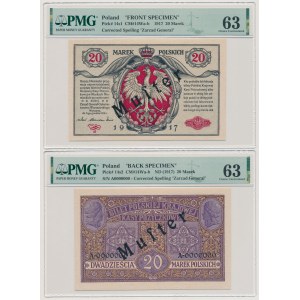MUSTER General 20 mkp 1916 - obverse and reverse - COMPLETE
