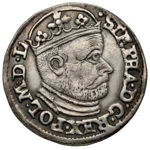 Stefan Batory, Trojak Olkusz 1585 - initials GH
