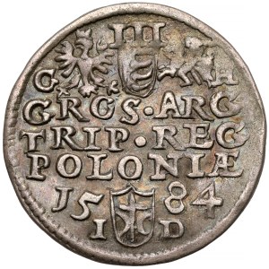 Stefan Batory, Trojak Olkusz 1584 ID - initials GH