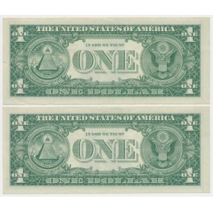 USA, 1 Dollar 1957 - consecutive issues - set (2pcs)
