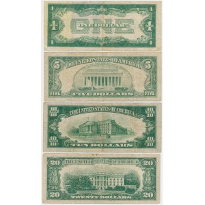 USA, 1 - 20 Dollars, 1928-1963 - zestaw (4szt)