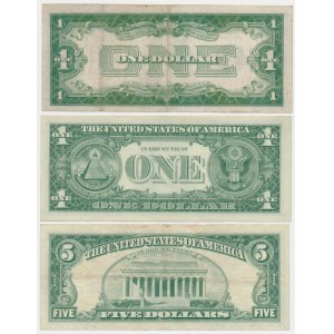 USA, 2x 1 i 5 Dollars, 1928-1963 - zestaw (3szt)