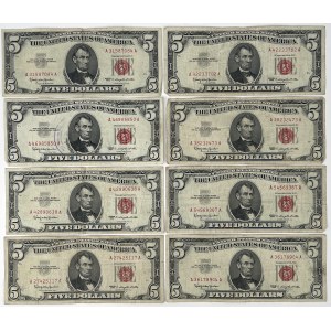 USA, 5 dollari, 1963 - set (8 pezzi)