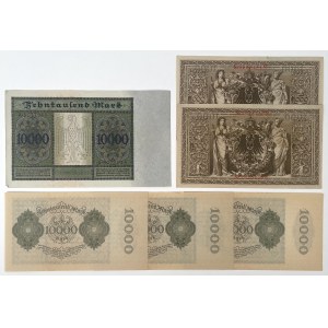 Deutschland, 1.000 - 10.000 Mark 1910-1922 - Satz (6 Stück)