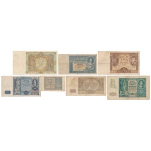 Set 1 - 100 zloty 1929-1940, including 1 and 50 zloty 1940 (7pcs)