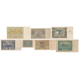 Set 1 - 100 zloty 1929-1940, including 1 and 50 zloty 1940 (7pcs)