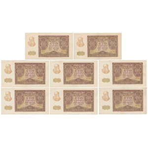 100 Zloty 1940 - Ser.E - Satz (8 Stück)