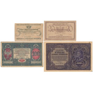 Set of Polish marks from 1916-1919 (4pcs)
