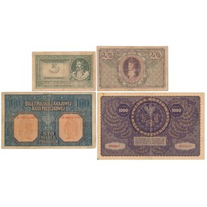 Set of Polish marks from 1916-1919 (4pcs)