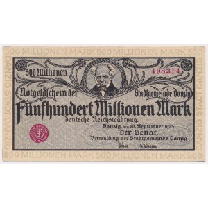 Gdansk, 50 million mark 1923 - gray-purple print