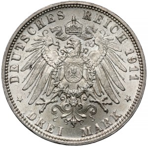 Bavaria, 3 marks 1911-D - birthday