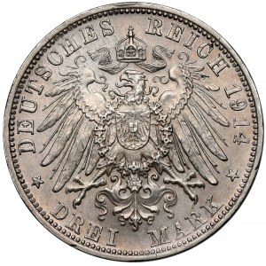 Bavaria, 3 marks 1914-D