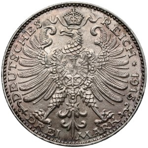 Saxony-Weimar-Eisenach, 3 marks 1915-A