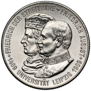 Saxony, 2 marks 1909 - University of Leipzig