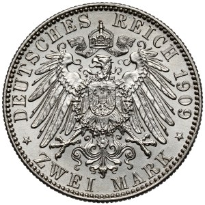 Saxony, 2 marks 1909 - University of Leipzig