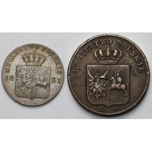 November Uprising, 3 and 10 pennies 1831 - set (2pcs)