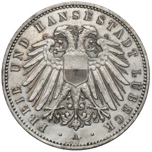 Lübeck, 5 marks 1907-A - rare
