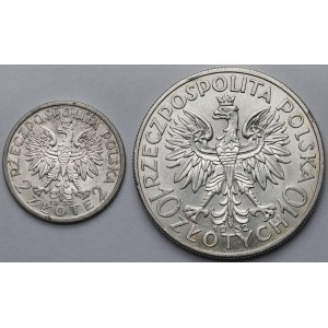 Head of a Woman 2 and 10 zlotys 1932 - set (2pcs)