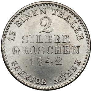 Hessen-Kassel, 2 strieborné groše 1842