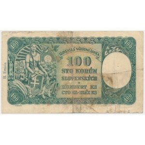 Czechoslovakia, 100 Korun (1945) - with stamp