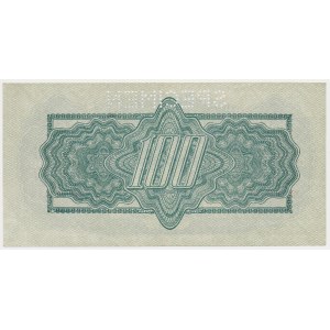 Tschechoslowakei, 100 Kronen (1945) - SPECIMEN - mit Briefmarke