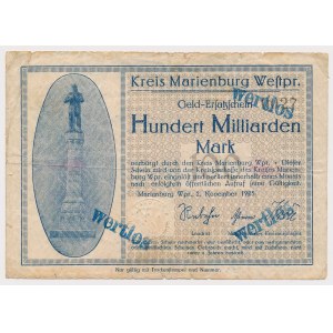 Malbork (Marienburg Wpr.), 100 miliardi di marchi 1923 - RARO