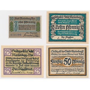 Malbork (Marienburg Wpr.), 2x 10, 25 et 50 fenig 1920 - set (4pcs)