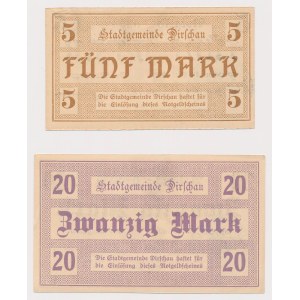 Tczew (Dirschau), 5 and 20 marks 1918 - set (2pcs)