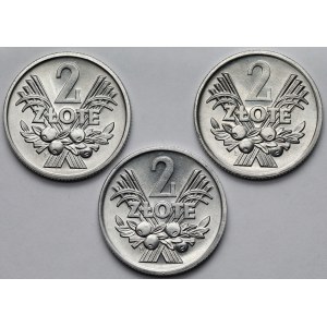 2 zlote 1958-1974 - set (3pcs)
