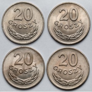 20 groszy 1949 CuNi - zestaw (4szt)