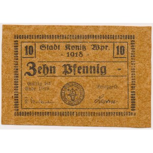 Chojnice (Konitz), 10 fenig 1918/1919 - coarse numerals of the denomination - large stamp