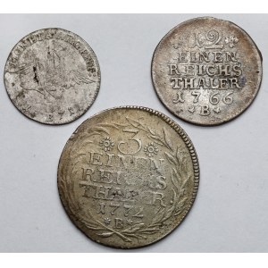 Silesia, from 3 grosze to 1/3 thaler 1766-1772, Wroclaw - set (3pcs)