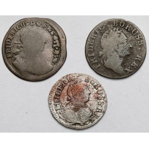 Silesia, 2 greszle 1745-1785, Wroclaw - 3 types - set (3pcs)