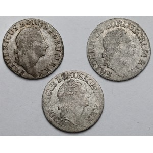 Silesia / Prussia, 3 krajcars 1781 and 1784, Wroclaw / Berlin - set (3pcs)