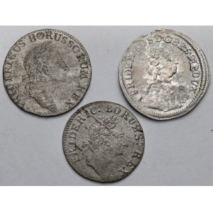 Silesia, 3 krajcars and 2 greszle 1746-1772, Wroclaw - set (3pcs)