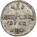 Śląsk, Fryderyk II Wielki, Krajcar 1752-B, Wrocław - MONOGRAM