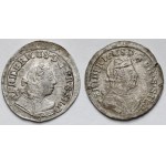 Śląsk, Fryderyk II Wielki, 2 greszle 1748 i 1750 AHE, Wrocław - zestaw (2szt)