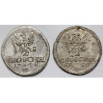 Śląsk, Fryderyk II Wielki, 2 greszle 1748 i 1750 AHE, Wrocław - zestaw (2szt)