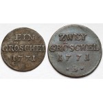 Śląsk, Fryderyk II Wielki, 1-2 greszle 1771, Wrocław - zestaw (2szt)