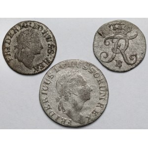 Silesia, Greszel, 1 and 3 krajcars 1770-1785, Wroclaw - set (3pcs)