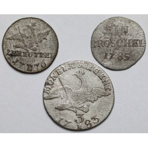 Silesia, Greszel, 1 and 3 krajcars 1770-1785, Wroclaw - set (3pcs)