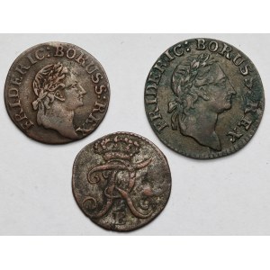 Śląsk, 1 i 2 greszle + 1 krajcar 1773-1780, Wrocław - zestaw (3szt)