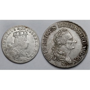 Silesia, Sixpence 1755 and 1/3 thaler 1784, Wroclaw - set (2pcs)