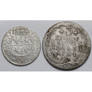 Silesia, Sixpence 1755 and 1/3 thaler 1784, Wroclaw - set (2pcs)