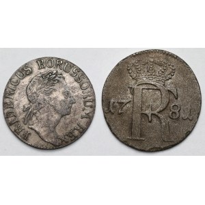 Silesia / Prussia, 1/24 thaler Wroclaw 1781 and 3 krajcars Berlin 1780 (2pcs)