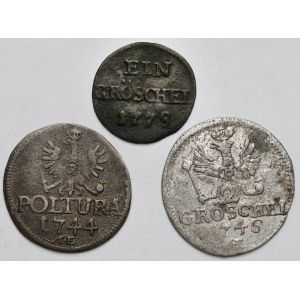 Slezsko, Poltura, 1 a 2 gresle 1744-1778, Wrocław (3ks)