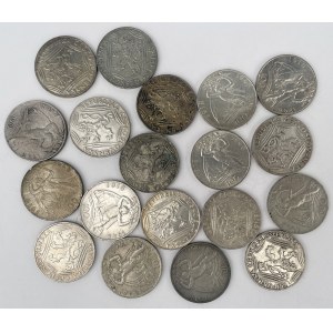 Czechosłowacja, 100 koron 1948 - SREBRO - pakiet (19szt)