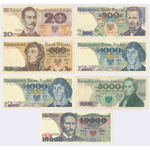 Set of 20 - PLN 10,000 1982-1988 (7pcs)