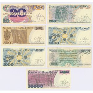 Set of 20 - PLN 10,000 1982-1988 (7pcs)